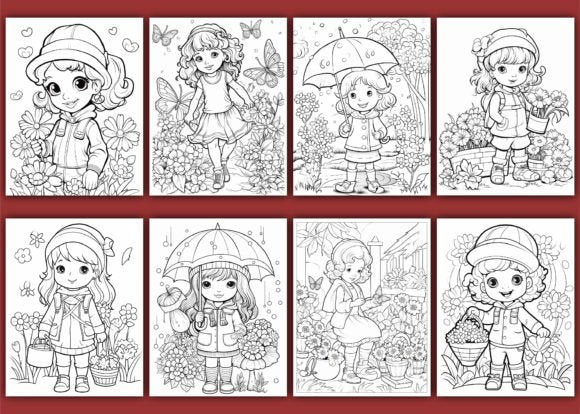 180 Spring Coloring Pages Kids & Adult