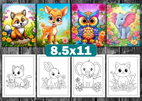 240+ Animal and Flowers Coloring Pages