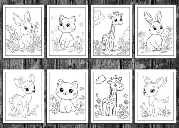 240+ Animal and Flowers Coloring Pages