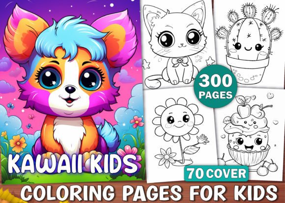 300 Cute Kawaii Kids Coloring Pages Kdp