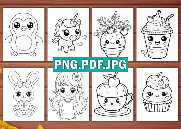 300 Cute Kawaii Kids Coloring Pages Kdp
