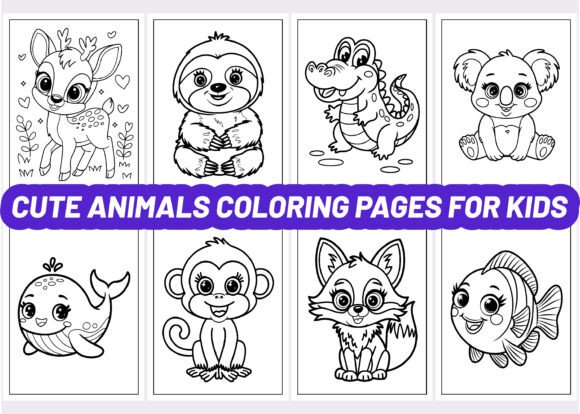 44+ CUTE ANIMALS COLORING PAGES for KIDS