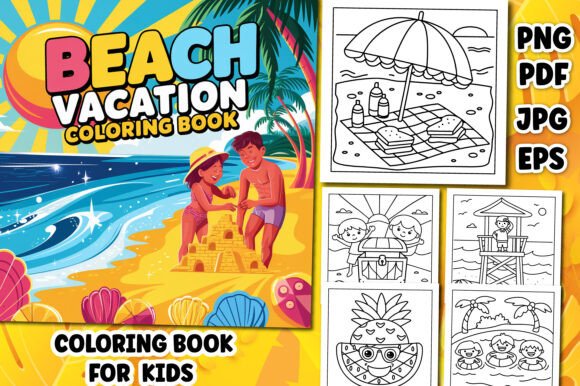 Beach Vacation Coloring for Kids