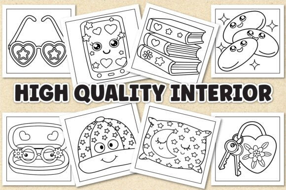 Bold & Easy Cute & Groovy Coloring Book