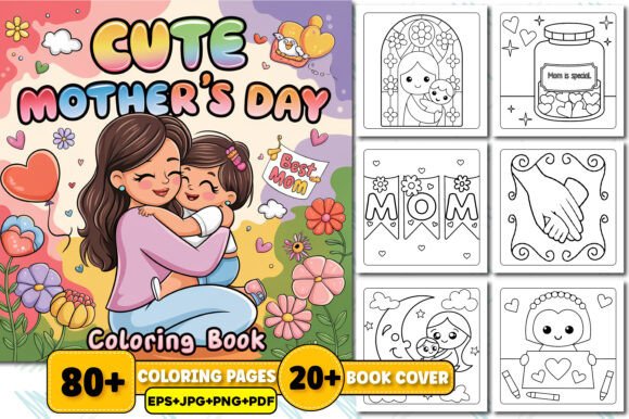 Cute Mother’s Day Coloring Book Kids