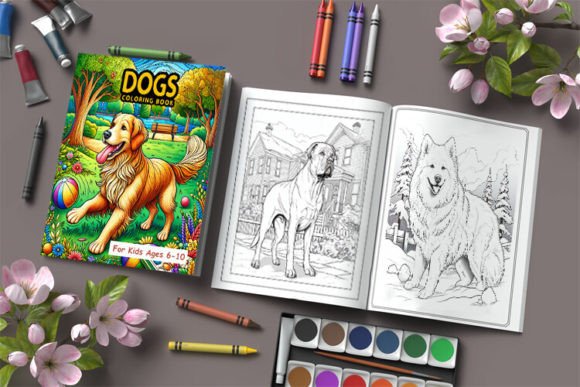 Dogs Children's Coloring Books Cute Page