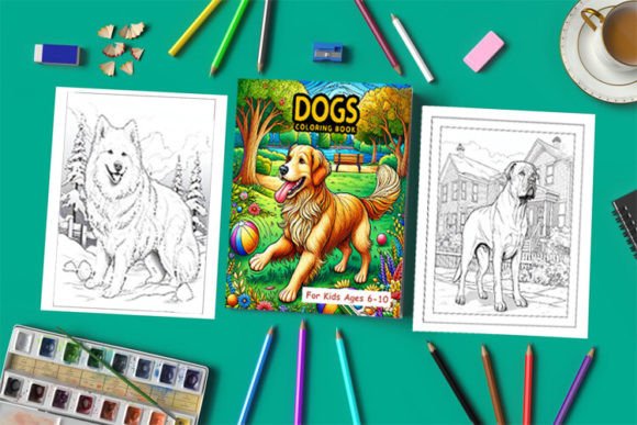 Dogs Children's Coloring Books Cute Page
