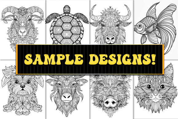 Farm Animal Mandala Zentangle Coloring