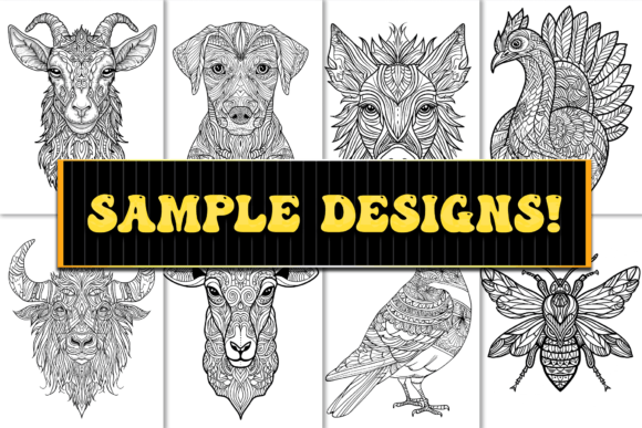 Farm Animal Mandala Zentangle Coloring
